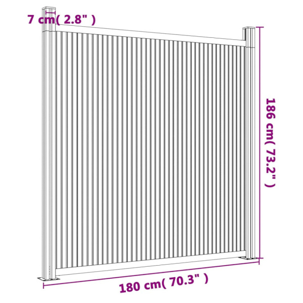 Staketpanel WPC brun 180x186 cm