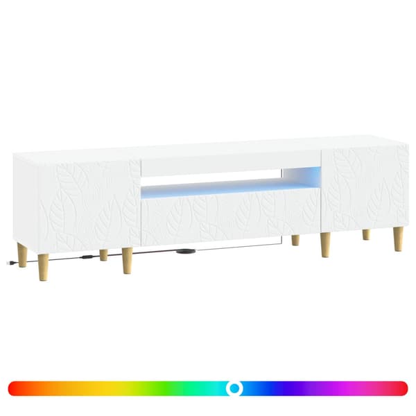 LED TV-skåp Vit Konstruerat trä
