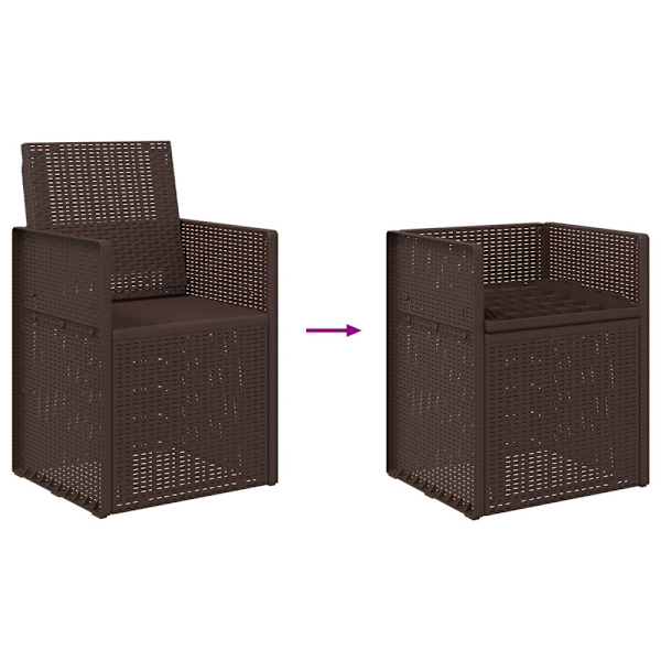 Trädgårdsmatstolar 2 pcs Brun PP