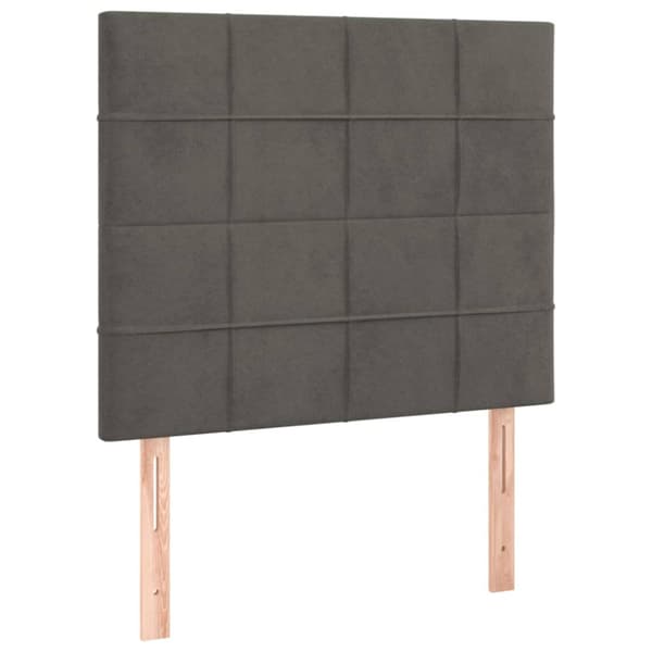 Ramsäng med madrass mörkgrå 100x200 cm sammet