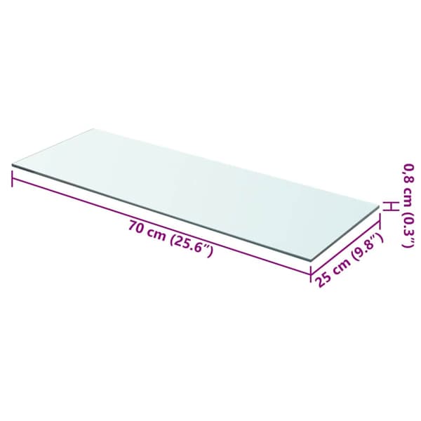 Hyllplan glas genomskinlig 70x25 cm