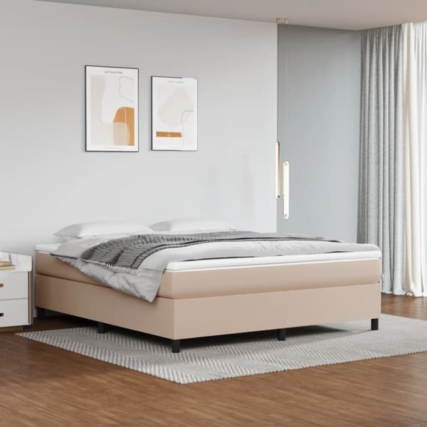 Boxspring-sängram cappuccino 180x200 cm konstläder