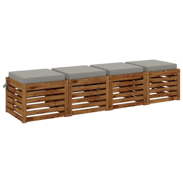 4-delade Sittdynor SOEST 4 st 100% Polyester Grå 45 x 45 x 7 cm