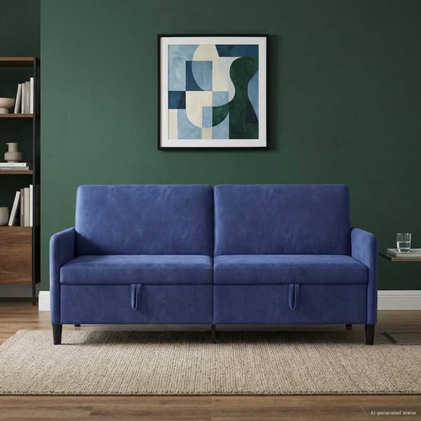 Soffa med förvaring Polisblå 192 x 78 x 87 cm Polyester