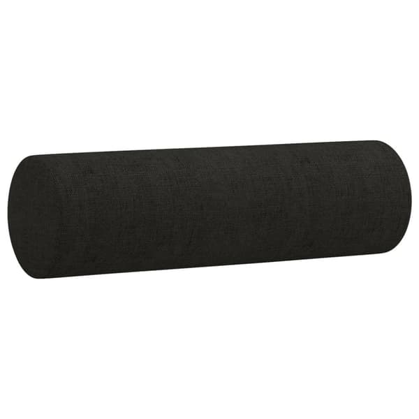 3-sitssoffa med prydnadskuddar svart 180 cm tyg