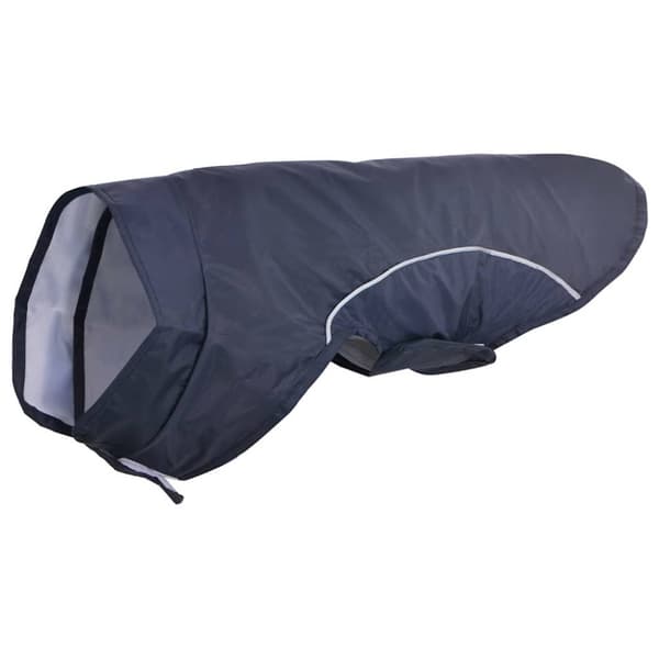 Regnrock för hundar med reflexer polyester marinblå XXS