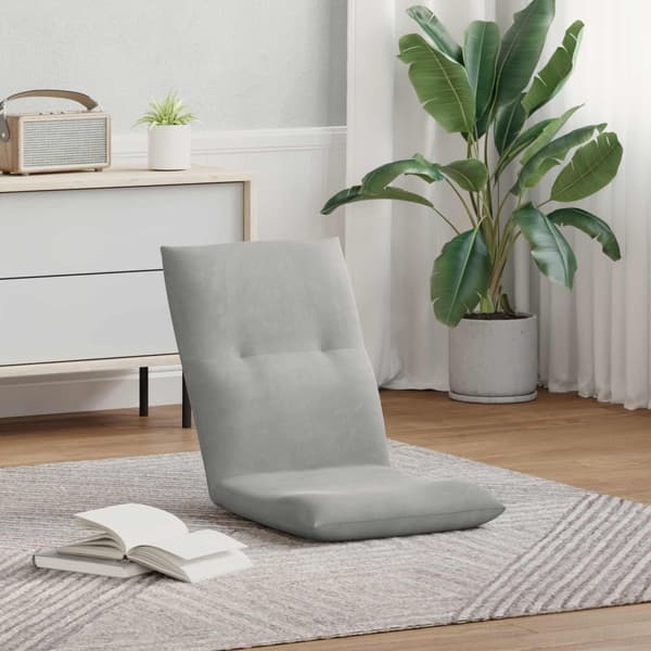 Golvstol Ljusgrå 46 x 50 x 61 cm Sammet