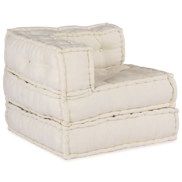 Modulsofa enhet 4 pcs Gräddvit Tyg