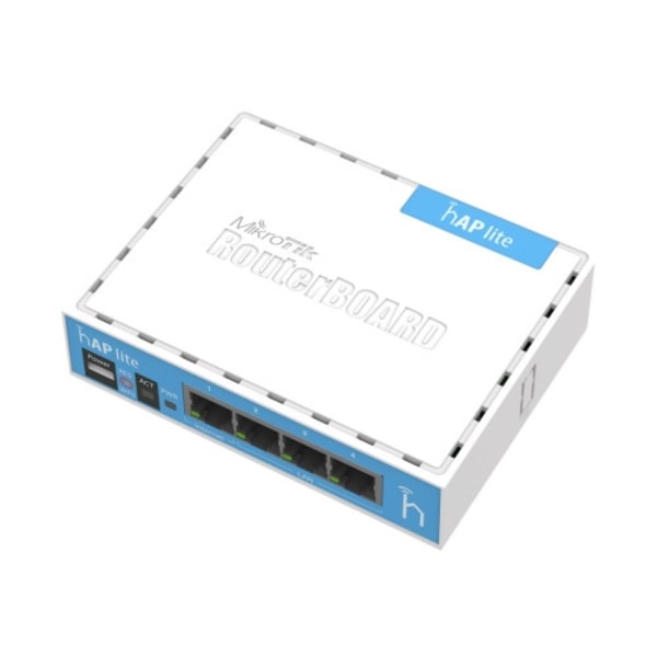 MikroTik RouterBOARD hAP-Lite RB941-2nD - trådlös router - Wi-Fi - skrivbordsmodell Vit