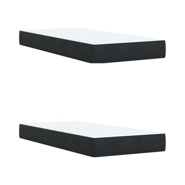 Boxspring säng med madrass och LED Svart 200 x 200 cm Sammet