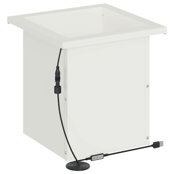 Odlingslåda med LED 2 st Vit 30 x 30 x 30 cm Stål