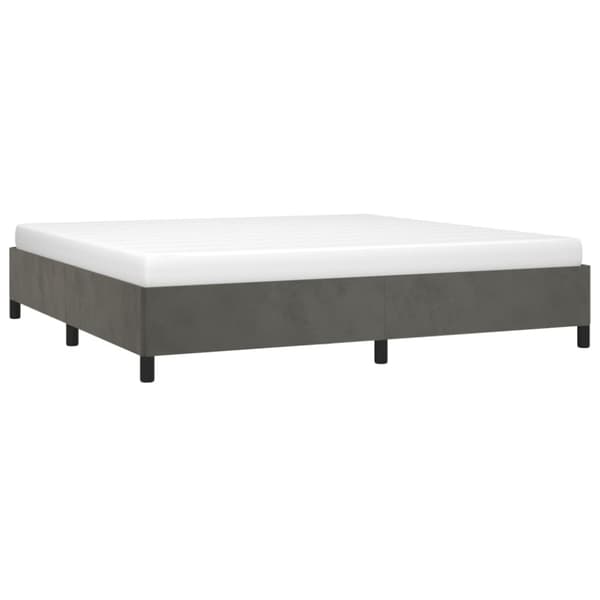 Sängram utan madrass mörkgrå 200x200 cm sammet