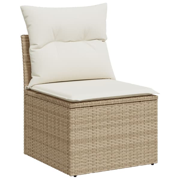 Trädgårdsoffset 5 st Beige Poly rattan