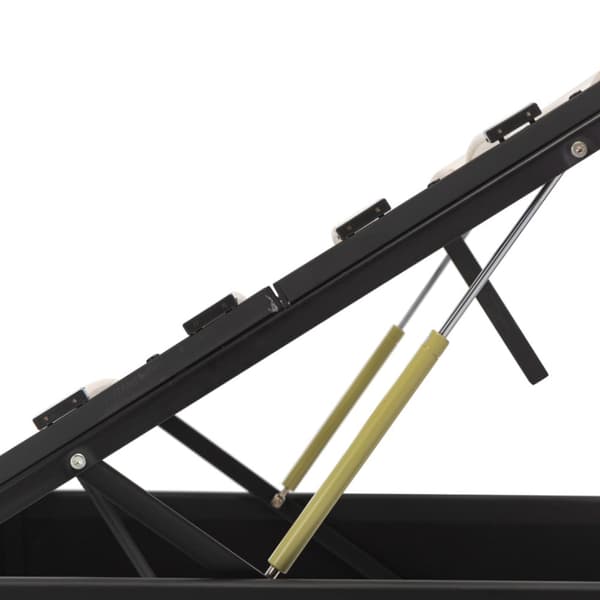 Sängram med hydraulisk förvaring grå konstläder 160x200 cm