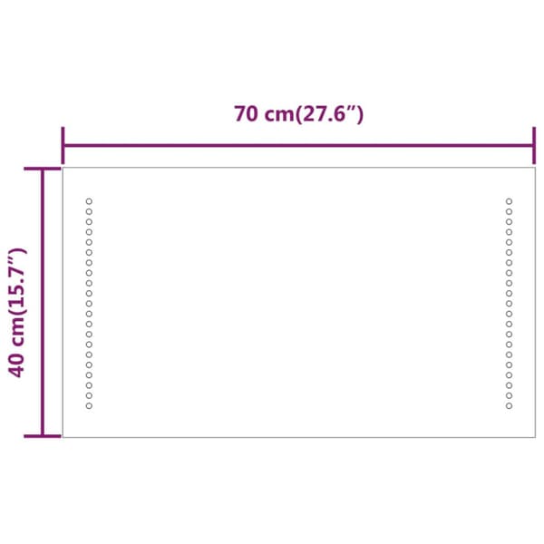 Badrumsspegel LED 40x70 cm