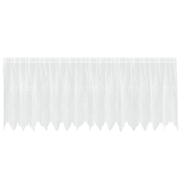 Spetsgardin med gardiner Blommor Vit 80 x 400 cm Polyester