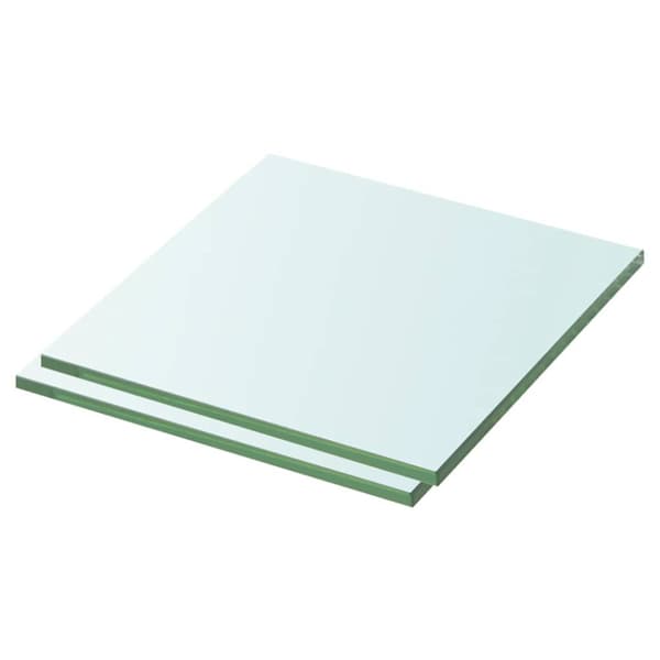 Hyllplan 2 st glas genomskinlig 30x25 cm