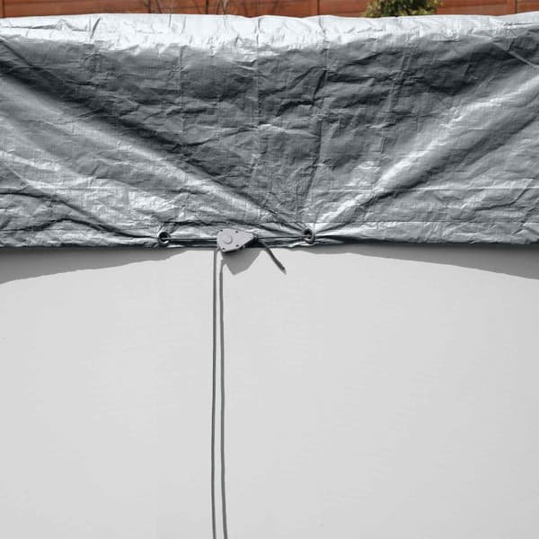 Bestway Pooltäcke Ø4,27 m Rund Polyester Grå