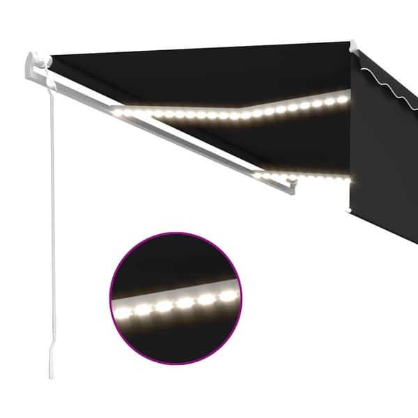 Automatiserad markis rullgardin vindsensor LED 5x3m antracit