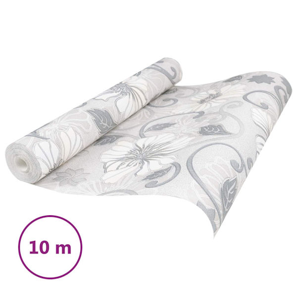 3D Solid Tapet Randig Blomma 10 x 0,53 m Non-woven tyg
