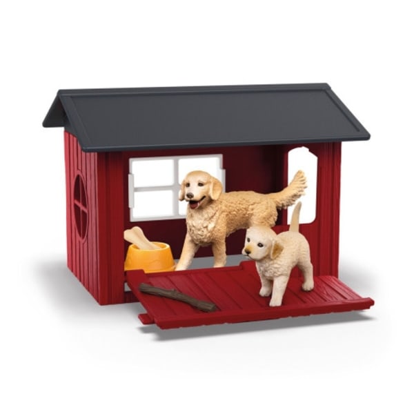 Schleich - Dog kennel with 2 golden retrievers - (42722)