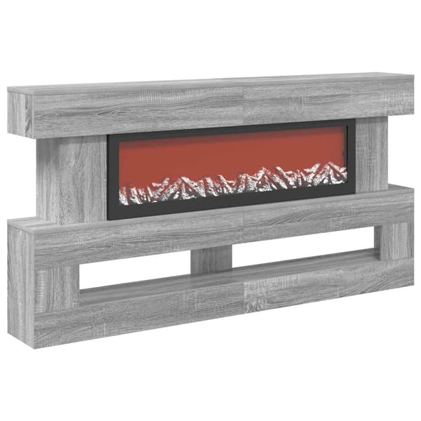 Elektrisk eldstad Grå Sonoma 150 x 21 x 77 cm Konstruerat trä