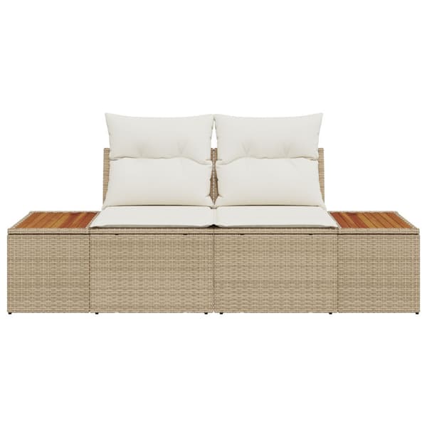 Trädgårdsoffa Beige 184 x 62 x 85cm konstrotting