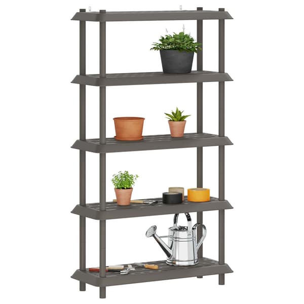 Hyllsystem 5 nivåer 100 x 40 x 177 cm PP Ljusgrå