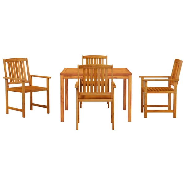 Trädgårdsmöbelset 5 pcs Brun Massivt Akaciaträ
