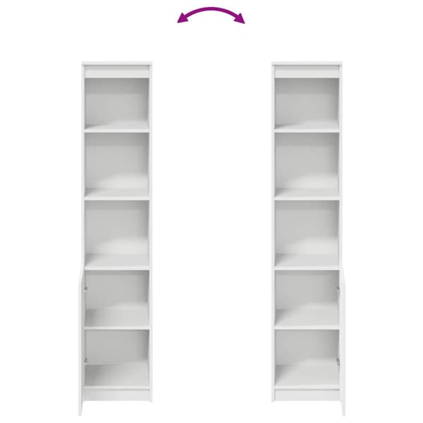 Highboard vit 37,5x35x180 cm konstruerat trä