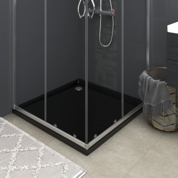 Duschkar fyrkantigt ABS svart 80x80 cm
