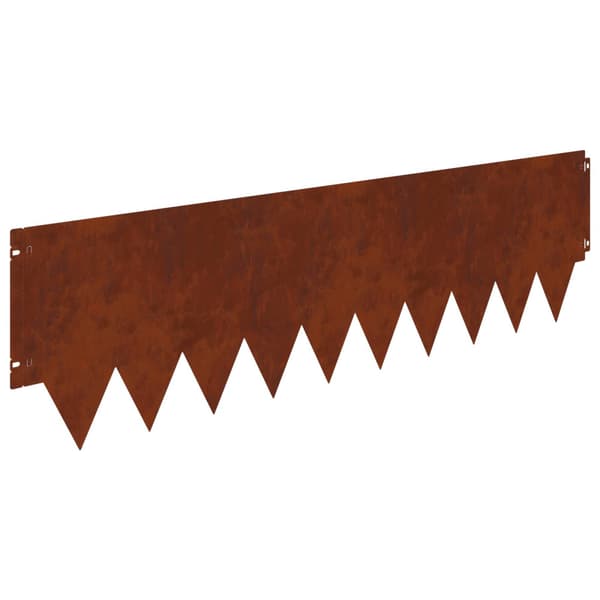 Kant för gräsmatta 20 pcs 103 x 30 cm metall Rostig