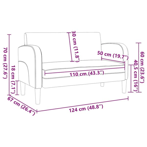 Loveseat soffa brun 110 cm konstläder