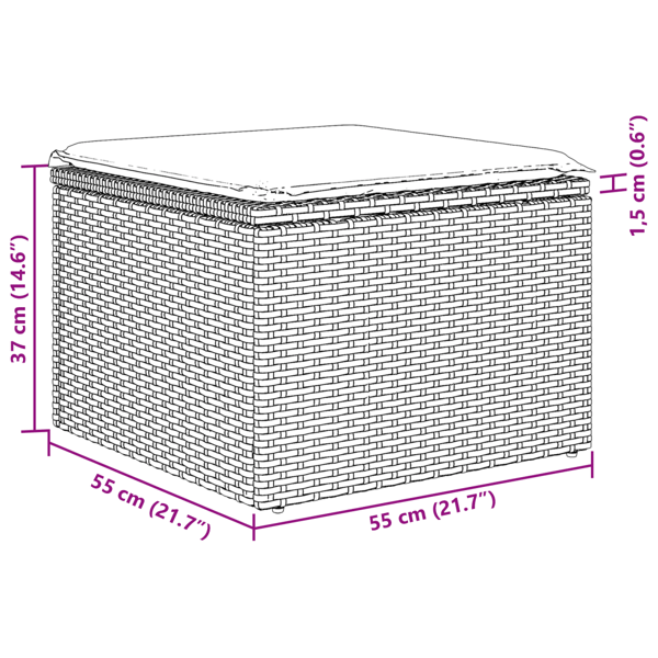 Trädgårdsoffset 6 st Beige [Syntetisk]: Poly Rattan