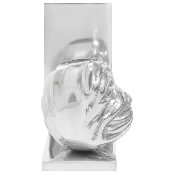 Bokstöd 2 pcs Silver 8 x 12 x 16,5 cm Aluminium