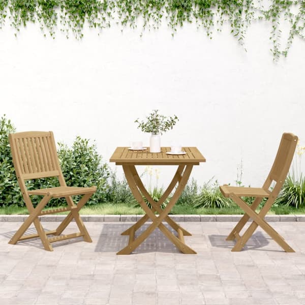 Hopfällbara stolar 2 st 57x48,5x90 cm massivt trä akacia