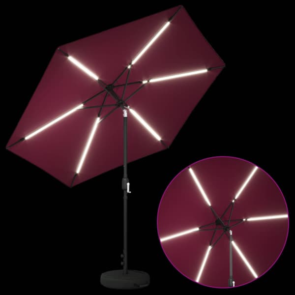 Trädgårdsparasol med LED Lampor 270 x 270 cm Polyester
