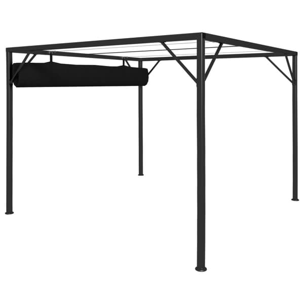 Paviljong med infällbart tak 3x3 m antracit
