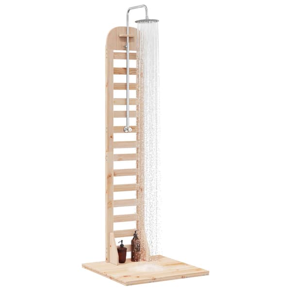 Utomhus Dusch 223 cm Massivt tallträ och rostfritt stål