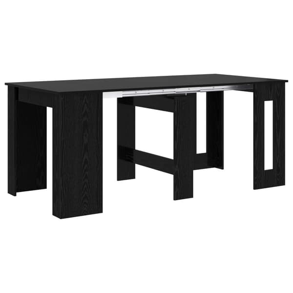 Matbord 180 x 85 x 75 cm Konstruerat trä Svart ek Rektangulär