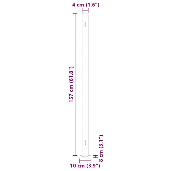 Infällbar sidomarkis 600x160 cm röd