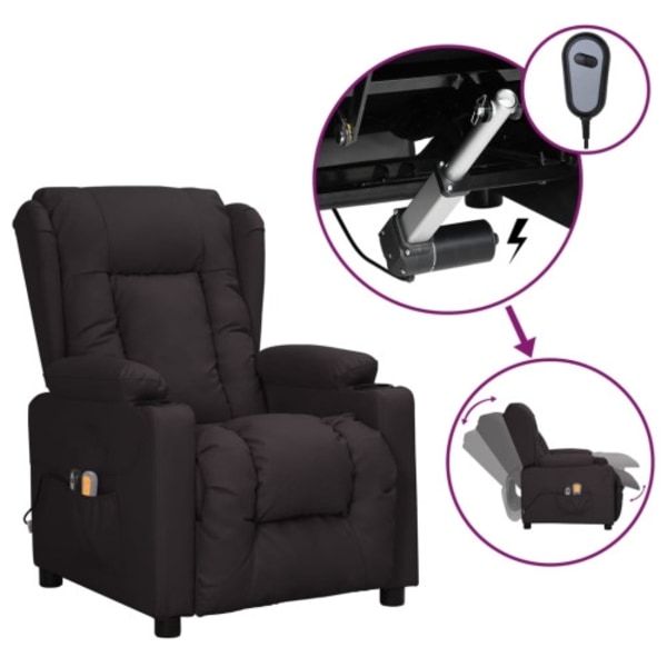 Elektrisk massagefåtölj svart konstläder