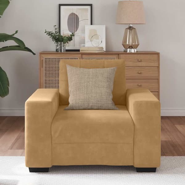 Soffstol brun 100x78x80 cm sammet