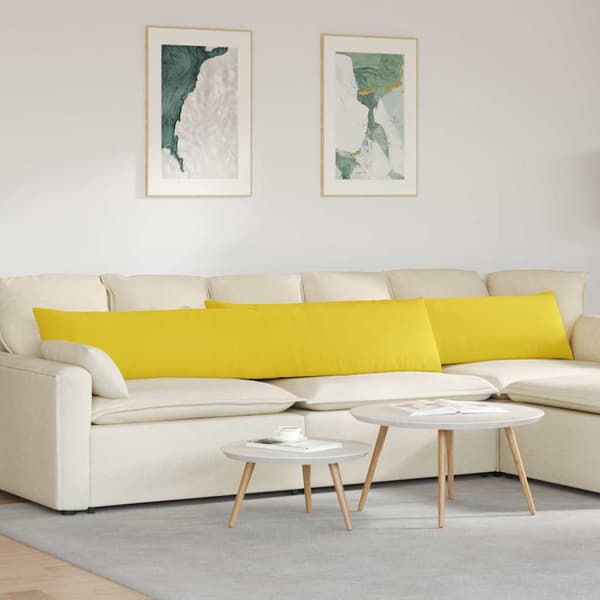 Sofakuddar 2 pcs Ljusgul 200 x 40 cm tyg