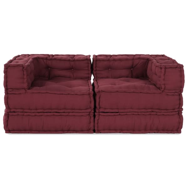 Modulsofa enhet 2 pcs Bordeaux 140 x 70 x 56 cm Tyg