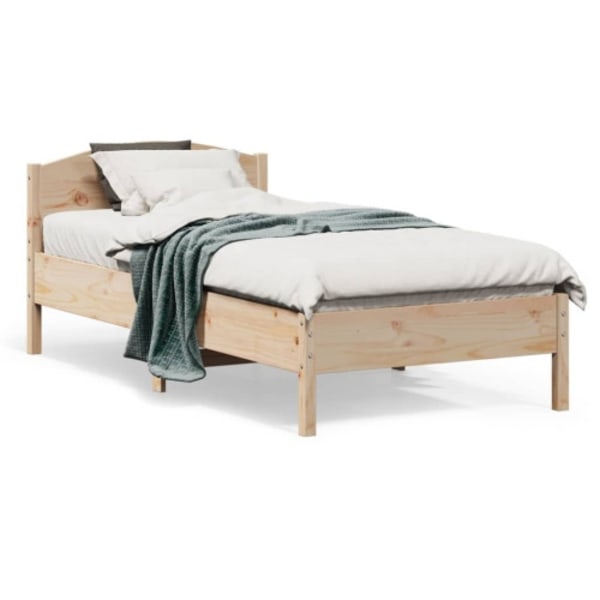 Sängram utan madrass 90x190 cm massiv furu
