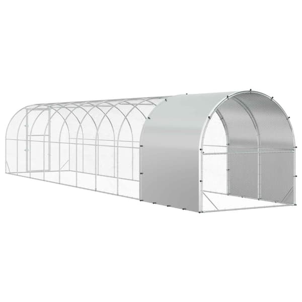 Hönsgård Silver 1000 x 200 x 200 cm Galvaniserat stål