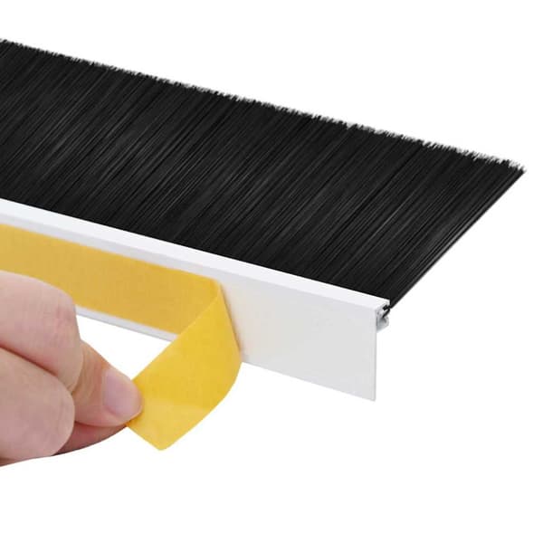 Självhäftande dörrborstlist 6 pcs Vit 100 cm Aluminiumlegering