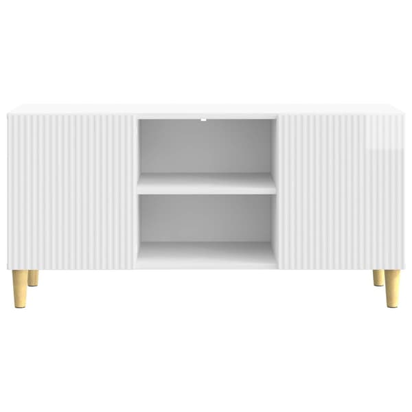 TV-skåp Vit högglans 102 x 34,5 x 50 cm Konstruerat trä