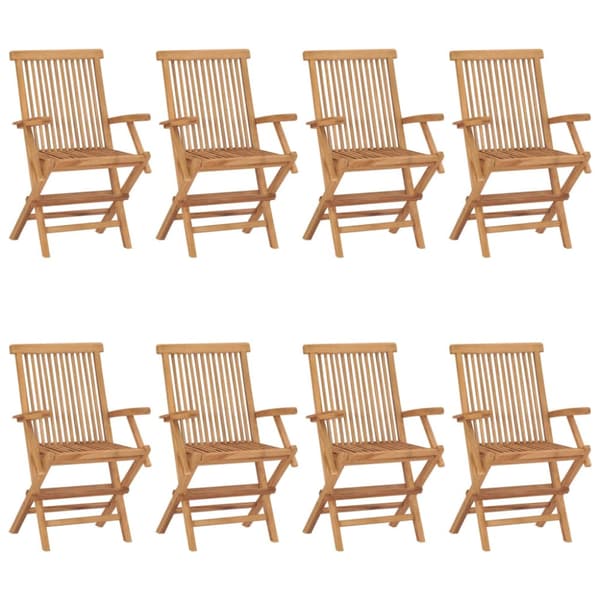 Trädgårdsstolar 8 st massiv teak